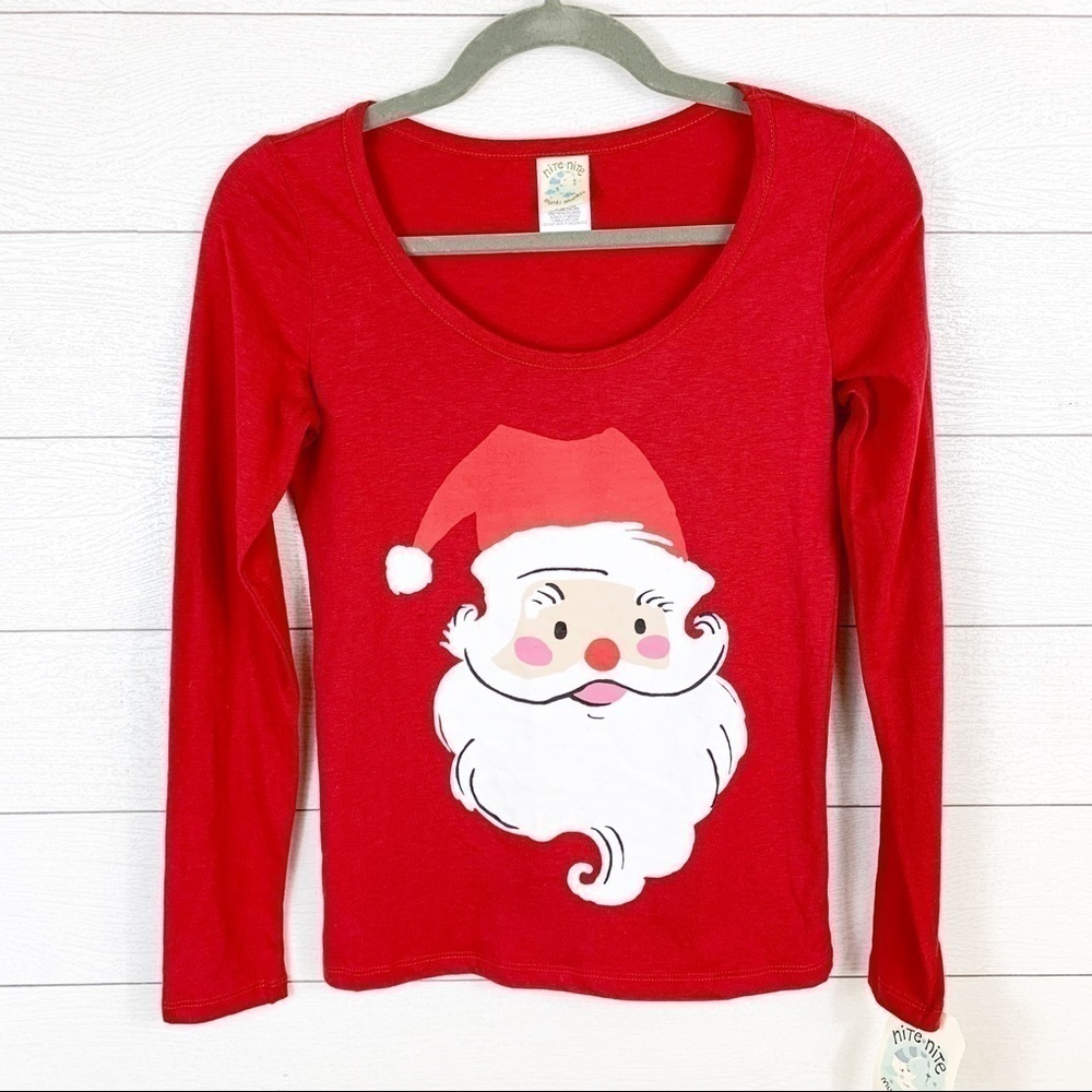𝅺NITE Nite Munki Munki Santa Long Sleeve Pajama Top